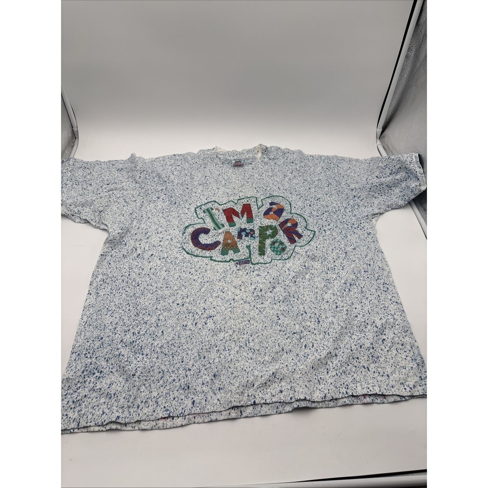 Vintage Single Stitch T-shirt "I'm A Camper" XL Fruit Of The Loom 90's Cotton